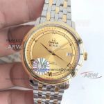 Perfect Replica AAA Swiss Replica Omega De Ville Gold Watches - Two Tone Steel Band
